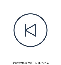 Previous Music Play flat vector icon, line art icon, music icon pack, multimedia button vector illustration icon