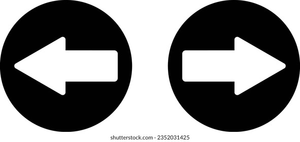 Previous and next arrow icon buttons vector isolated on white background