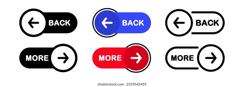 Previous and Next navigation buttons. Prev, next. Web page button for move to the next and previous item. Web buttons with arrow for web site and user interface . Web design elements