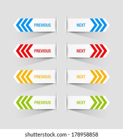 Previous and next navigation buttons suitable for custom web design or computer purposes