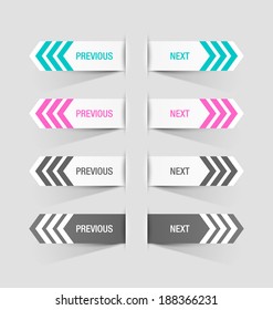 Previous and next navigation buttons suitable for custom web design or computer purposes