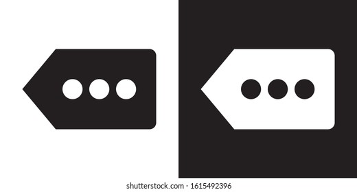 Previous Notifications Arrow. Glyph Icon in White and Black Version.