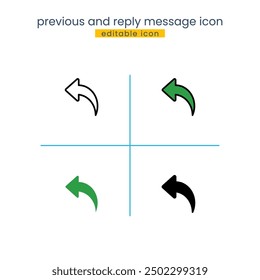 previous and reply message icon