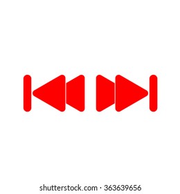 previous or rewind and next audio button on a white background vector illustration