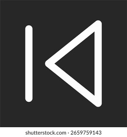 Previous track button icon on black background