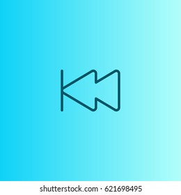 Previous track icon. Media player button vector