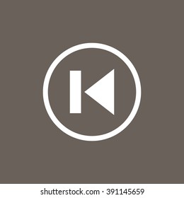 Previous Track Icon on Dark Gray Color. Eps-10.