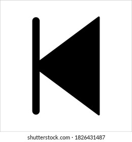 Previous track icon vector, clip art. Also useful as logo, web UI element, symbol, graphic image, transparent silhouette and illustration.