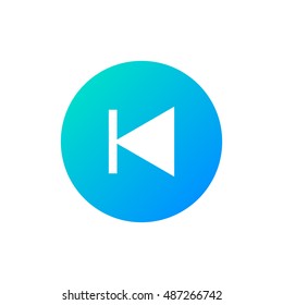 Previous track icon vector, clip art. Also useful as logo, circle app icon, web UI element, symbol, graphic image, silhouette and illustration. Compatible with ai, cdr, jpg, png, svg, pdf and eps.