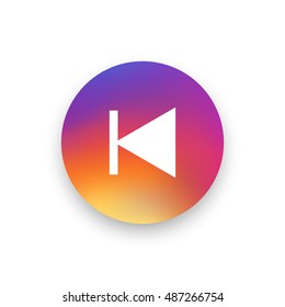 Previous track icon vector, clip art. Also useful as logo, circle app icon, web UI element, symbol, graphic image, silhouette and illustration. Compatible with ai, cdr, jpg, png, svg, pdf and eps.