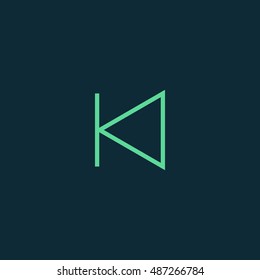 Previous track icon vector, clip art. Also useful as logo, web UI element, symbol, graphic image, silhouette and illustration. Compatible with ai, cdr, jpg, png, svg, pdf and eps.
