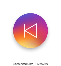 Previous track icon vector, clip art. Also useful as logo, circle app icon, web UI element, symbol, graphic image, silhouette and illustration. Compatible with ai, cdr, jpg, png, svg, pdf and eps.