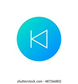 Previous track icon vector, clip art. Also useful as logo, circle app icon, web UI element, symbol, graphic image, silhouette and illustration. Compatible with ai, cdr, jpg, png, svg, pdf and eps.