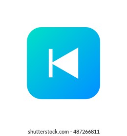 Previous track icon vector, clip art. Also useful as logo, square app icon, web UI element, symbol, graphic image, silhouette and illustration. Compatible with ai, cdr, jpg, png, svg, pdf and eps.