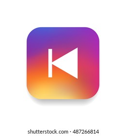 Previous track icon vector, clip art. Also useful as logo, square app icon, web UI element, symbol, graphic image, silhouette and illustration. Compatible with ai, cdr, jpg, png, svg, pdf and eps.