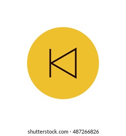 Previous track icon vector, clip art. Also useful as logo, circle app icon, web UI element, symbol, graphic image, silhouette and illustration. Compatible with ai, cdr, jpg, png, svg, pdf and eps.