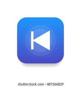 Previous track icon vector, clip art. Also useful as logo, square app icon, web UI element, symbol, graphic image, silhouette and illustration. Compatible with ai, cdr, jpg, png, svg, pdf and eps.