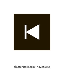 Previous track icon vector, clip art. Also useful as logo, square app icon, web UI element, symbol, graphic image, silhouette and illustration. Compatible with ai, cdr, jpg, png, svg, pdf and eps.