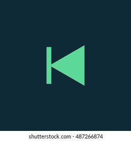 Previous track icon vector, clip art. Also useful as logo, web UI element, symbol, graphic image, silhouette and illustration. Compatible with ai, cdr, jpg, png, svg, pdf and eps.