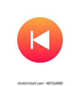 Previous track icon vector, clip art. Also useful as logo, circle app icon, web UI element, symbol, graphic image, silhouette and illustration. Compatible with ai, cdr, jpg, png, svg, pdf and eps.