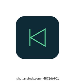 Previous track icon vector, clip art. Also useful as logo, square app icon, web UI element, symbol, graphic image, silhouette and illustration. Compatible with ai, cdr, jpg, png, svg, pdf and eps.