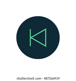 Previous track icon vector, clip art. Also useful as logo, circle app icon, web UI element, symbol, graphic image, silhouette and illustration. Compatible with ai, cdr, jpg, png, svg, pdf and eps.