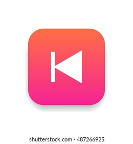 Previous track icon vector, clip art. Also useful as logo, square app icon, web UI element, symbol, graphic image, silhouette and illustration. Compatible with ai, cdr, jpg, png, svg, pdf and eps.
