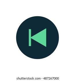 Previous track icon vector, clip art. Also useful as logo, circle app icon, web UI element, symbol, graphic image, silhouette and illustration. Compatible with ai, cdr, jpg, png, svg, pdf and eps.