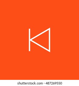Previous track icon vector, clip art. Also useful as logo, web UI element, symbol, graphic image, silhouette and illustration.