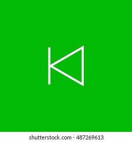 Previous track icon vector, clip art. Also useful as logo, web UI element, symbol, graphic image, silhouette and illustration.