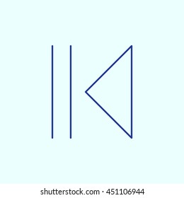 Previous track Line icon. Eps-10.