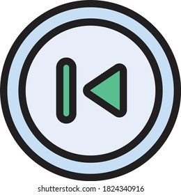 previous vector color line icon 