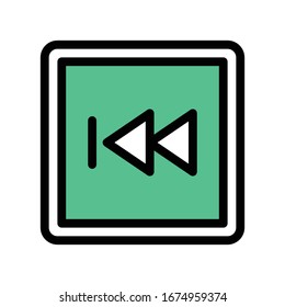 icono de color plano vectorial anterior 