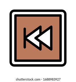 previous vector flat color icon 