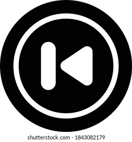 icono plano de glifo vectorial anterior 