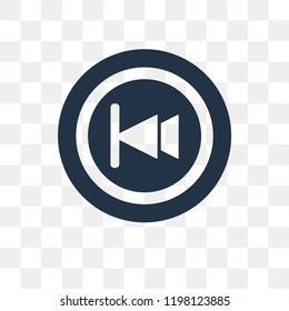 Previous vector icon isolated on transparent background, Previous transparency concept can be used web and mobile