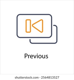 Previous Vector icon stock illustration