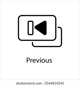Previous Vector icon stock illustration