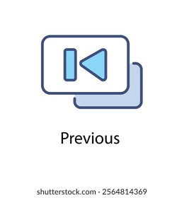 Previous Vector icon stock illustration