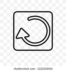 Previous vector linear icon isolated on transparent background, Previous transparency concept can be used for web and mobile