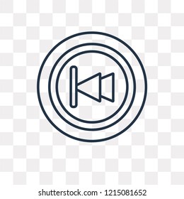 Previous vector outline icon isolated on transparent background, high quality linear Previous transparency concept can be used web and mobile