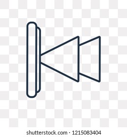 Previous vector outline icon isolated on transparent background, high quality linear Previous transparency concept can be used web and mobile