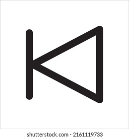 Icono de línea de botón de vídeo anterior. signo de estilo lineal para el icono del vector del contorno del botón de vídeo móvil anterior. Símbolo, ilustración del logotipo. Gráficos vectoriales perfectos para píxeles