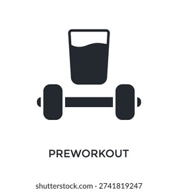 Preworkout Icon Glyph Style. Vector Illustration For Graphic Design