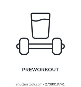 Preworkout Icon Outline Style. Vector Illustration For Graphic Design