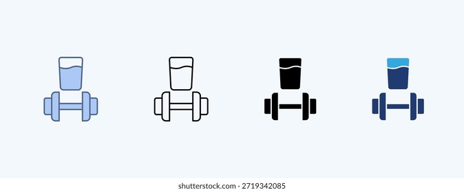 Vector de ilustración de íconos múltiples antes del entrenamiento