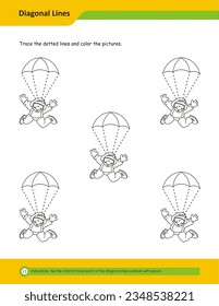 Habilidades de preescritura, hojas de práctica de líneas para kindergarten, práctica de escritura a mano para niños. Buenas habilidades motoras. Hoja de cálculo de seguimiento de línea. 