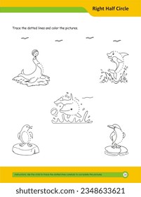 Prewriting skills, line practice sheet for kindergarten, Handwriting practice for kids. Fine motor skills. Line tracing worksheet. Activity page for kids. Coloring page for preschool.
