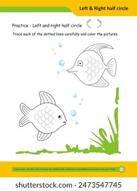 Prewriting skills, line practice sheet for kindergarten, Handwriting practice for kids. Fine motor skills. Line tracing worksheet. Activity page for kids. Coloring page for preschool.