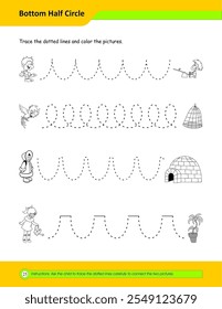 Prewriting skills, line practice sheet for kindergarten, Handwriting practice for kids. Fine motor skills. Line tracing worksheet. Activity page for kids. Coloring page for preschool.